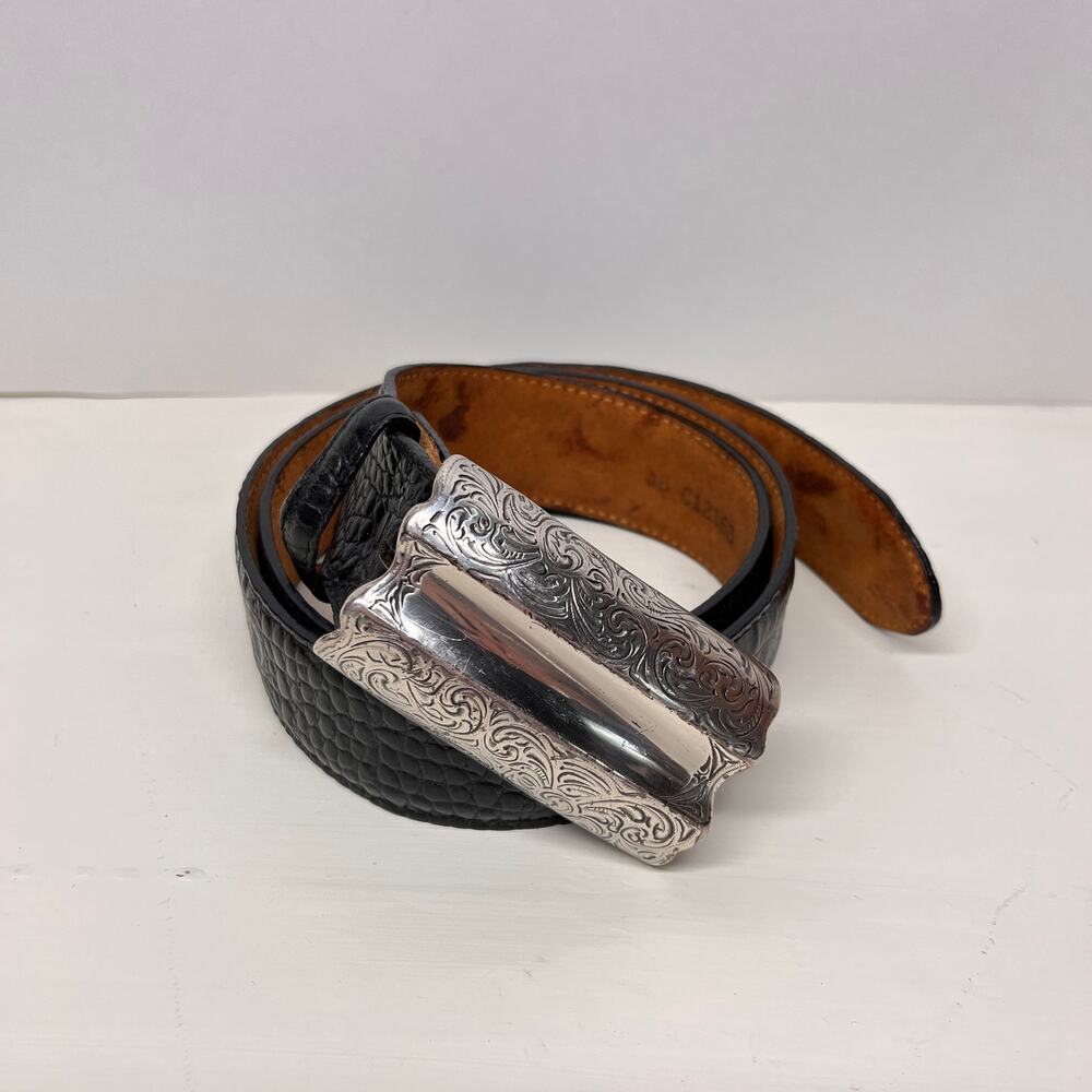 Justin Westernware Croc Embossed Top Grain Cow Hide Men's Belt Size 36